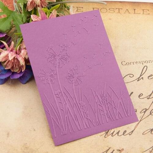 D0AC Plastic Embossing Folder Template DIY Scrapbook Photo Album Card Making Decoration Crafts Dandelion