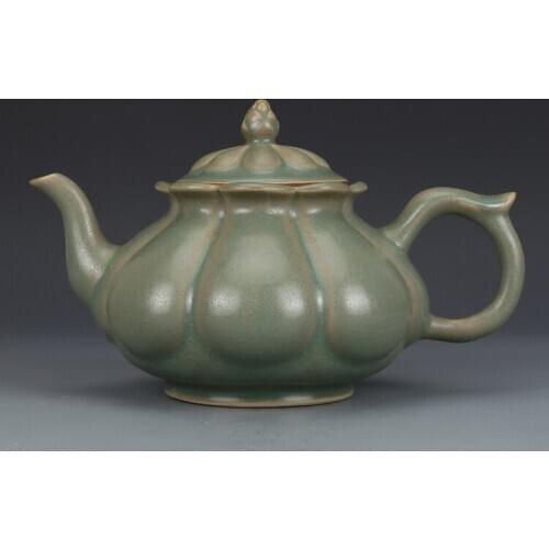 Song Dynasty Ru Kiln Celadon Pumpkin Pot Antique Antique Collection Genuine Old Object Porcelain Old Goods