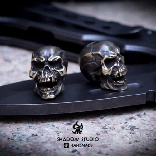 EDC Tibetan Silver Brass Knife Beads A Pendant Paracord Outdoor DIY Decorations Tibetan Silver Brass Camping Gear EDC Tools