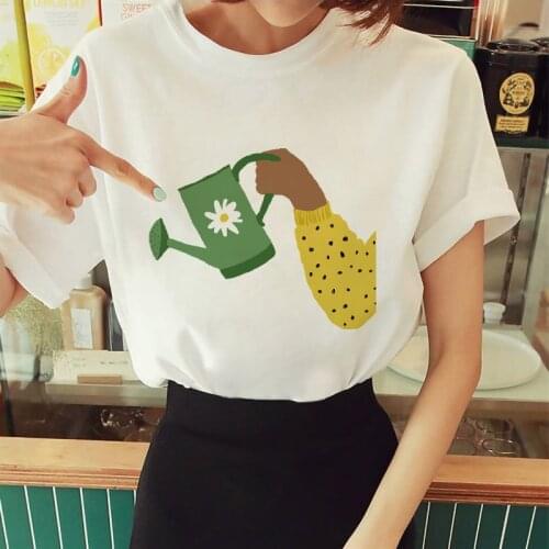 Cute kettle Cartoon Printed Lady T-Shirt Short Sleeve O-neck T shirt Summer Fashion Simple Harajuku Female Tees shirt