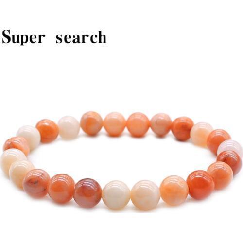 Chalcedony Pink Beads Bracelet Natural Stone Crystal Round Beads Bracelet Semi Precious Stone Jewlery for Women Wholesale
