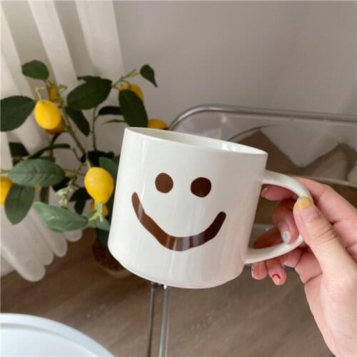 Mugs Coffee Cups Brief Smile Water Tea Mark Creative Drinkware Coffeeware