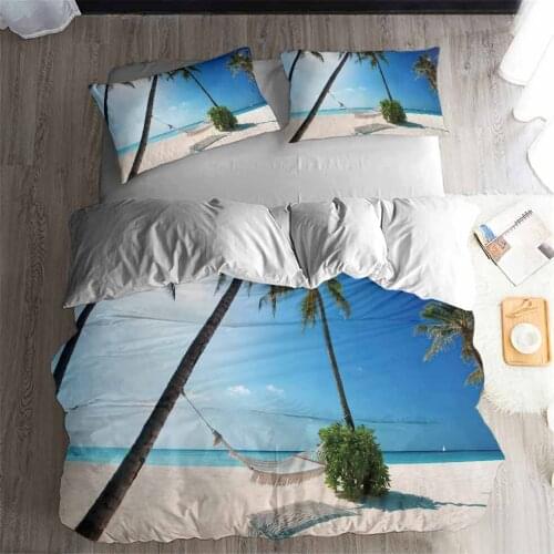 HELENGILI 3D Bedding Set Beach holiday scenery Print Duvet cover set bedclothes with pillowcase bed set home Textiles