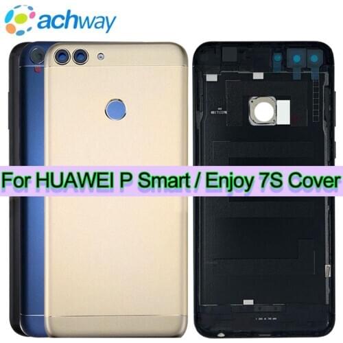 Original for Huawei P Smart Back Battery Cover Rear Housing Case Add Camera Lens Replace For Huawei Enjoy 7S Smart Battery Cover