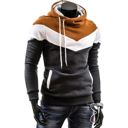 Fashion Patchwork Autumn Winter Hooded Sweatshirt Long Sleeve Pullover Hoodie Sweatshirt sudaderas hombre толстовка sudaderas