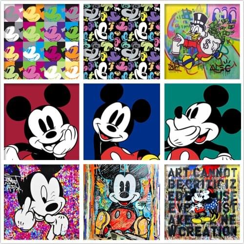 Disney Minnie Mickey Mouse Art Full Square Round Diamond Painting Cross Stitch Kit Living Room Home Decor Wall Mosaic Picture