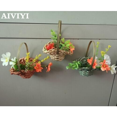 Plant Hand-woven Refrigerator Stickers Dried Flowers DIY Home Decor Mini Garden Decoration Accessories Mini Arvore Artificial