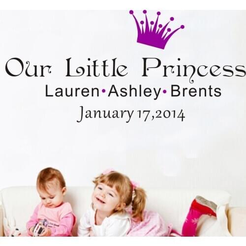 YOYOYU Our Little Princess birthday wall stickers Vinyl wall decal Childs room wall sticker kids home decals family decor J810