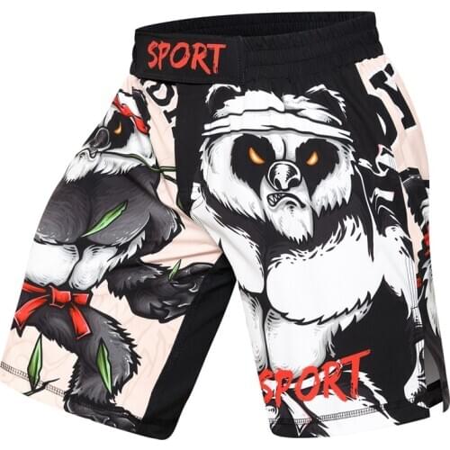 NEW Brand Mens Boxing Pants Printing BJJ MMA Shorts kickboxing Fight Grappling short panda Muay Thai boxing shorts sanda Shorts