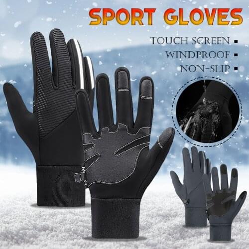 Unisex Touchscreen Cycling Gloves Winter Thermal Warm Bicycle Skiing Full Finger Gloves Outdoor Camping Hiking Motorcycle Gloves