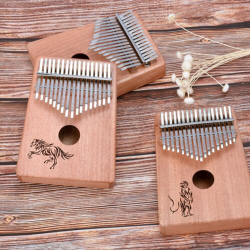 Portable Mahogany Kalimba High Quality Thumb Piano Engrave Key Fingers Kalimba Solid Wood Piano De Pulgar Music Instrument DE50M