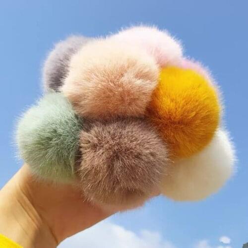 1Pcs Set Fur Ball Elastic Hair Bands Girls' Ponytail Holder Kids Rope HeadBand Headwear Hair Accessories with Lovely Children