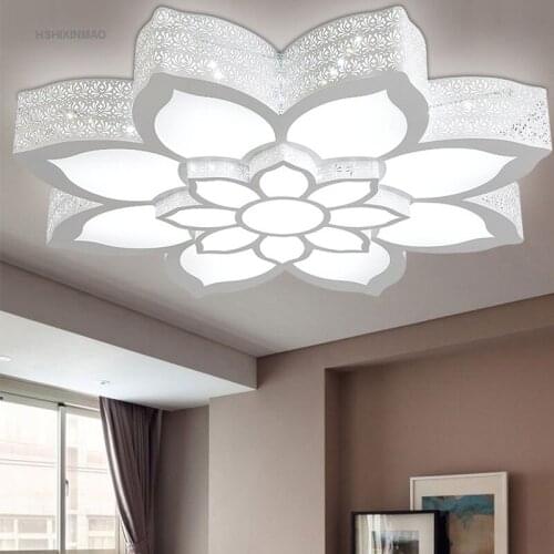SHIXINMAO LED lotus shaped iron hall ceiling lamps air living room lamps warm bedroom study personality