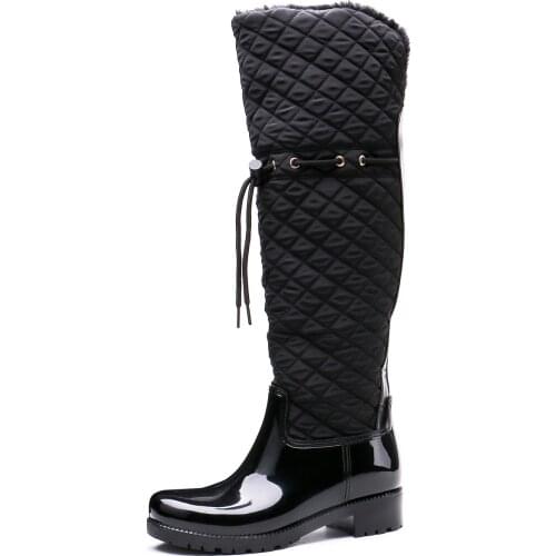 TONGPU Warm Plush Lining Winter Over-Knee High Waterproof Rain Boots 20-293