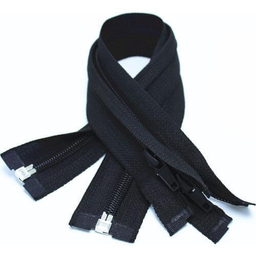 XUNZHE 5pcs/lot Black 15-180cm Zippers Open End Zipper Nylon Zipper for Sewing Garments Long coat Down Jacket, DIY Sewing