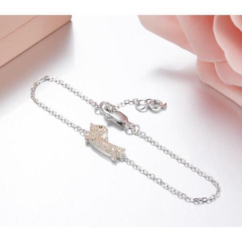 Red Trees Ladies 925 Sterling Silver Bracelet Fine Jewelry 19 CM Chain Fashion Animal Cute Dog Bracelet For Women 2018 New
