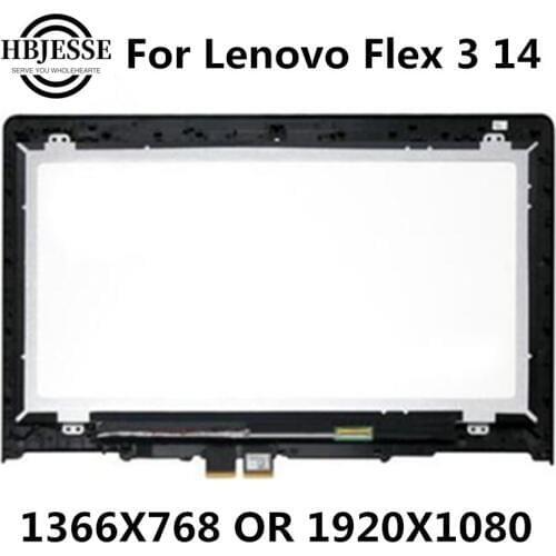 14" For Lenovo Yoga 500-14 Lenovo Flex 3 14 Flex 3-14 1480 1435 1470 assembly panel LCD LED display+touch screen+bezel monitor