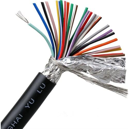 1 Meter 24AWG 25Core Shielded Cable Pure Copper Signal Cable DB25 Connector Cables Black Gray