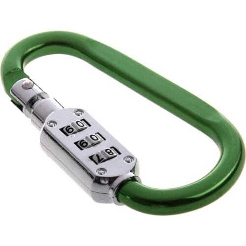 1 Pcs 3 Digit Carabiner Code Lock Outdoor Hanging Buckle Climbing Travel Padlock Suitcase Bag Code Combination Security Lock