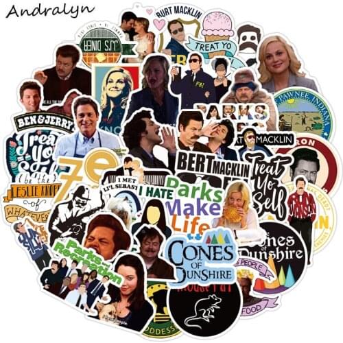 10/50pcs/Pack Parks And Recreation Funny Stickers For Toy Laptop Luggage Phone Suitcase Guitar Fridge Motorcycle TV Pegatina