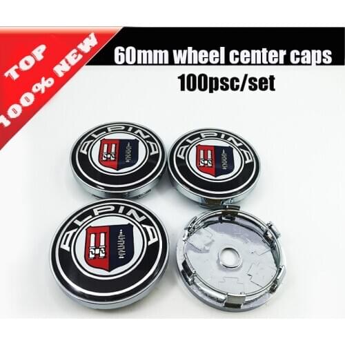 2.36inch 60mm 100pcs logo emblem stickers cover Wheel Center Caps Emblem Badge Auto Accessories for alpina e60 rim accessories