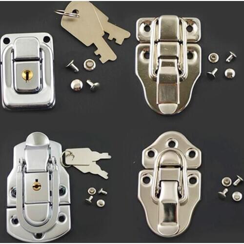 2/5 Sets / Lot Metal Toggle Case Catch Latch Trunk Use for Drawbolt Closure Box chest Suitcase Bag Lock 4 Types