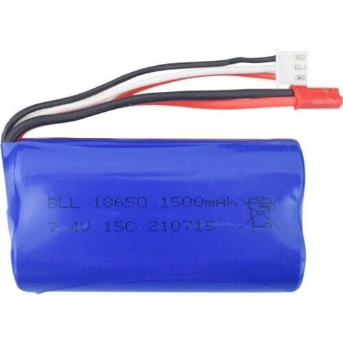 2S 7.4V 1500mah 18650 Lipo Battery for UD1601 UD1602 SG1603 SG1604 1:16 4WD High-speed Drift RC Remote Control Flat Sports Car