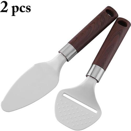 2pcs Pizza Stone Baking Pastry Tools Stainless Steel Anti-scalding Pizzas Spatula Oak Handle Cake Shovel Kitchen Accessories