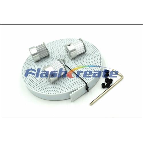 3pcs 20 teeth T2.5 Pulley Bore 5/6/6.35/8mm + 5M T2.5 PU timing Belt W=10mm for 3D printer,RepRap CNC 20T 20Teeth T2.5 Pulley