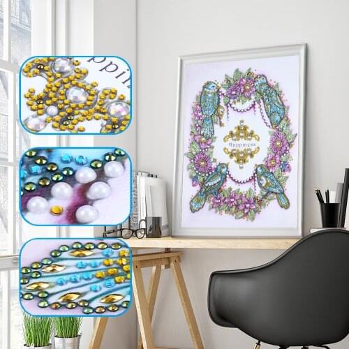 5D Special Shaped Diamond Painting Flowers Bird Diamond Embroidery Cross Stitch Partial Rhinestone Picture Serial Mosaic