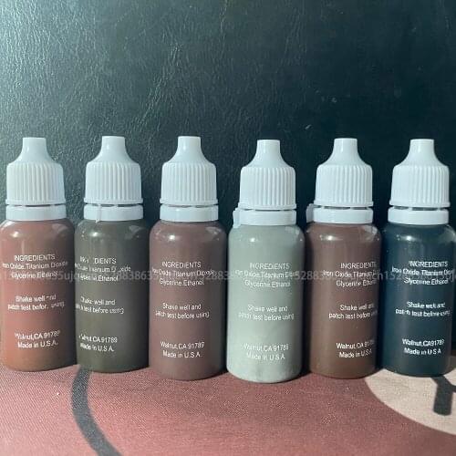 6pcs/set Semi Permanent Makeup Eyebrow Inks Lips Eye Line Tattoo Color Microblading Pigment Eyebrow Tattoo Color Inks
