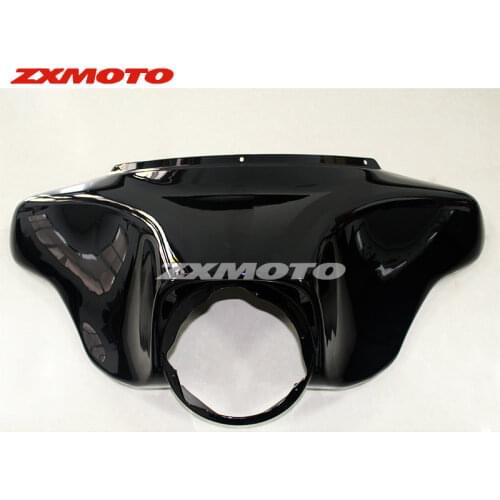 ZXMOTO Motorcycle Glossy ABS Plastic Front Batwing Outer Fairing Fit for Harley Touring 1996 - 2013 Painted Vivid Black ZXMT