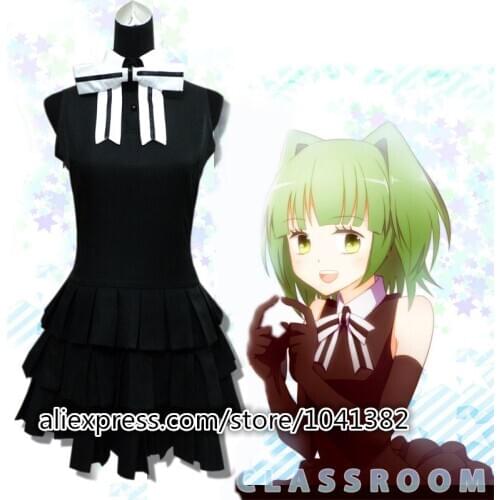 Anime Assassination Classroom Cosplay Kayano Kaede Costume Kawaii Black Dress