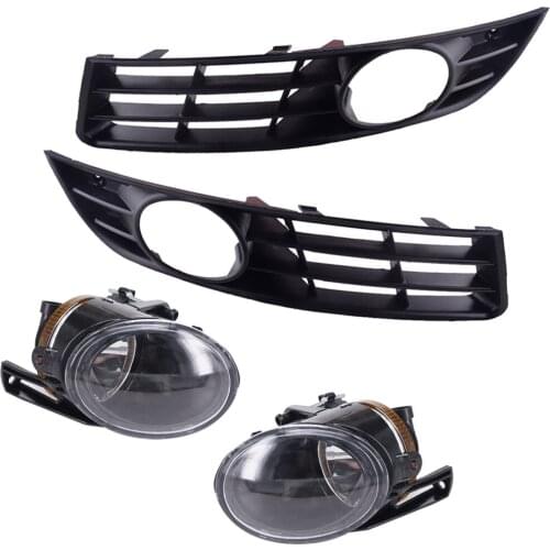 Car 4pcs Front Left Right Bumper Fog Light Lower Grille Cover 3C0853665A 3C0853666A Fit for VW Passat B6 3C 2006 2007 2008 2009