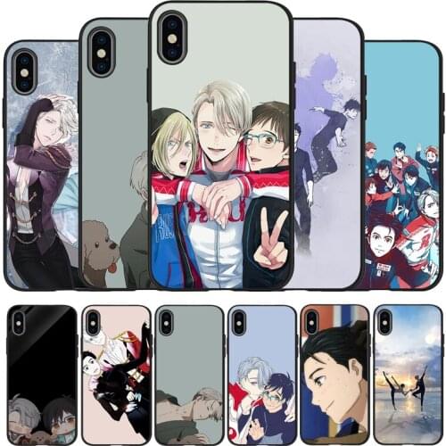 Anime yuri on ice victuri black Silicone Phone Case For iPhone 12 XR XS Max 5 5S SE 2020 6 6S PLUS 7 8 X 11Pro Max 11 Cover