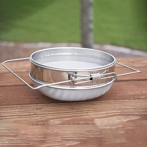 Double-Deck Stainless Steel Honey Strainer Double Screen Sieve Stainless Steel Beekeeping Equipment Filter Durable Settling Tank