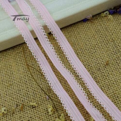 #224 Pink Color Scallop Elastic Bands 8yards/lot Stretch Elastic Lace Edge Trim Sewing Baby Woman Man Underwear Pants Fabric