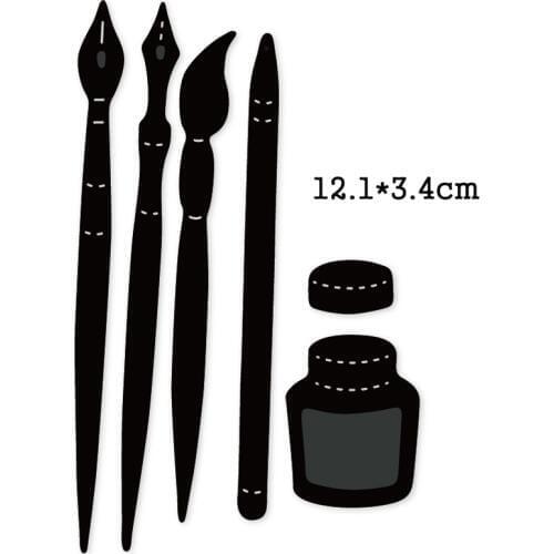 Writing brush ink Metal Cutting Dies 2020 Crafts Stencil For DIY Scrapbooking Paper/photo Cards Embossing Die