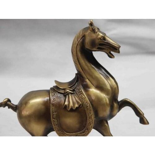 China Chinese Folk Copper Bronze Fengshui war-horse Horse Statue sculpture