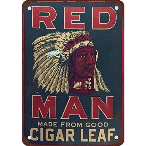 Red Man Chewing Tobacco Vintage Look Reproduction Metal Tin Sign 12X18 Inches 2