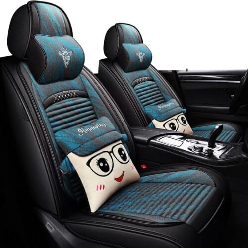 ZHOUSHENGLEE Linen Flax Car Seat Cover for BMW all models f30 f10 e46 x5 e70 x1 x3 e39 x5 x4 f11 car styling auto accessories