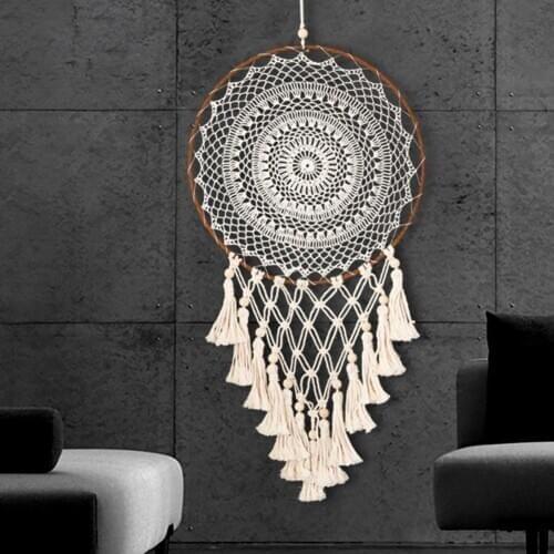 Shop Dream Net MS0162 Nordic Style Light Luxury Dream Catcher Wall Decoration Handmade Home Porch Decoration Flower Pendant #D0