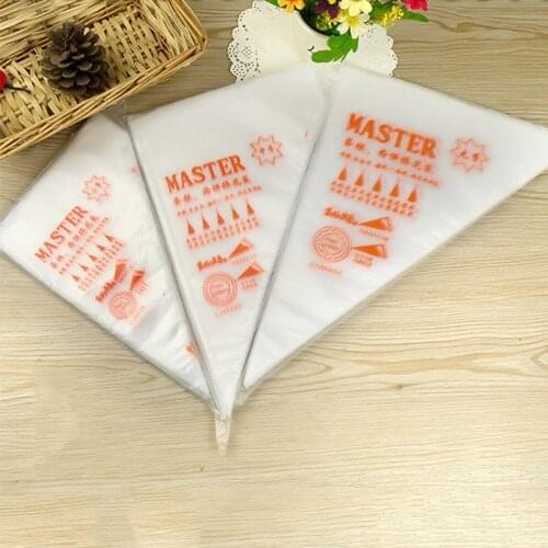 100Pcs/Lot Disposable Piping Bag Icing Fondant Cake Cream Squeeze Cream Bag Dessert Decorators Pastry Tip Nozzle Bags Cake Tools