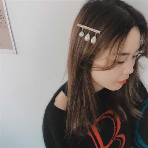 Fashion Hair Barrette Women Girls pearls Barrette Hairpins Girl Cute Rhinestone Headwear Hair Band Accessories