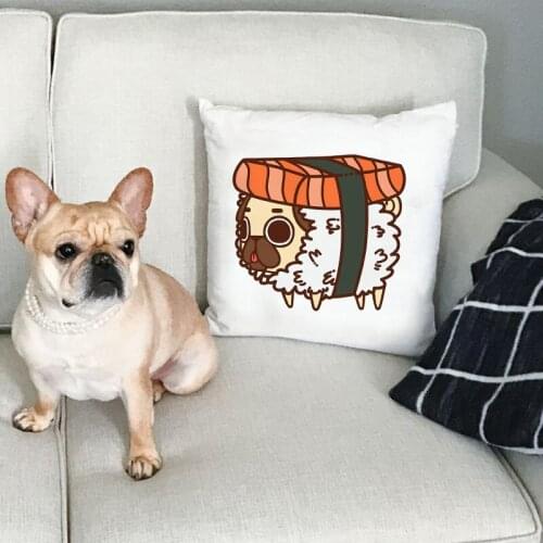 Cute Bulldog Cartoon Printed Pillowcase Decor Children Room Living Room Cushion Covers Fashion Decorative Pillows Home Decore