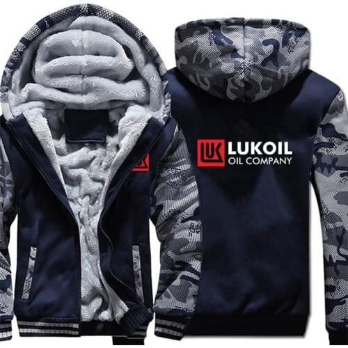 New Russian Lukoil Oil Company Hoodies Camouflage sleeve Pullover Winter Jacket Lukoil Oil Sweatshirts Long Sleeve Coat