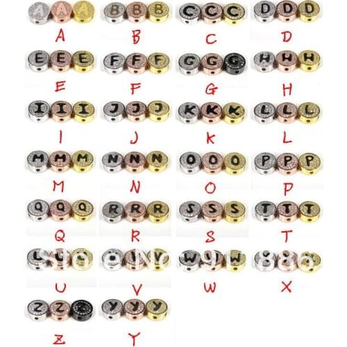 New Jewelry English Letter Findings Accessories Micro pave Zircon Cake Shape Beads Charms Fit DIY Bracelet Making