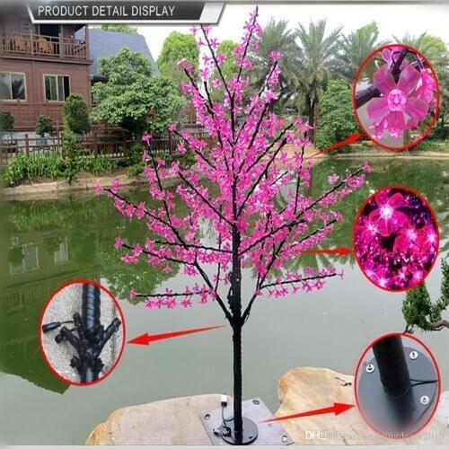 Wholesale LED Cherry Blossom Tree Light 480pcs LED Bulbs 1.5m Height 110 220V/AC Seven Colors for Option free shipping