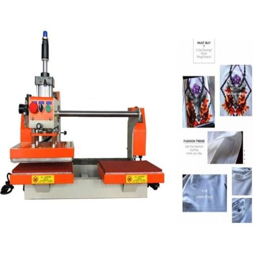 Pneumatic Double heat sliding bonding heat press machine 25*30cm E