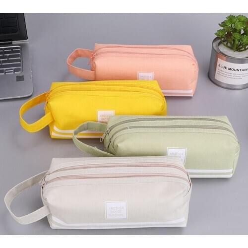 Portable Large Capacity Zipper Pen Bag Pencil Case Stationery Storage Pouch Pens Pencils Writing Pencil Bags School Supplies